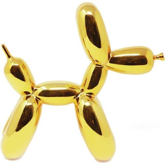 Balloon Dog - Large - Dog Sculpture10"H x 9.5"L x 3"W inches (Gold)